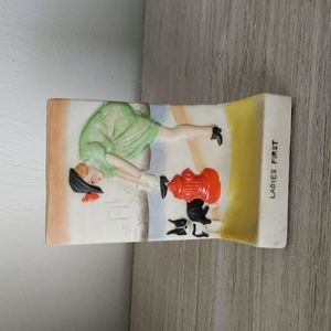 Vintage Boston Terrier Ladies Pin Holder "Ladies First"